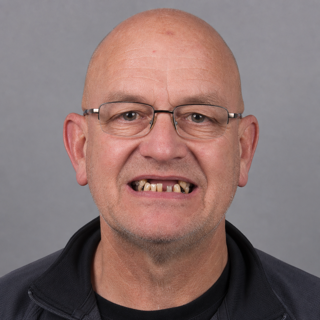 Robert before dental implant treatment