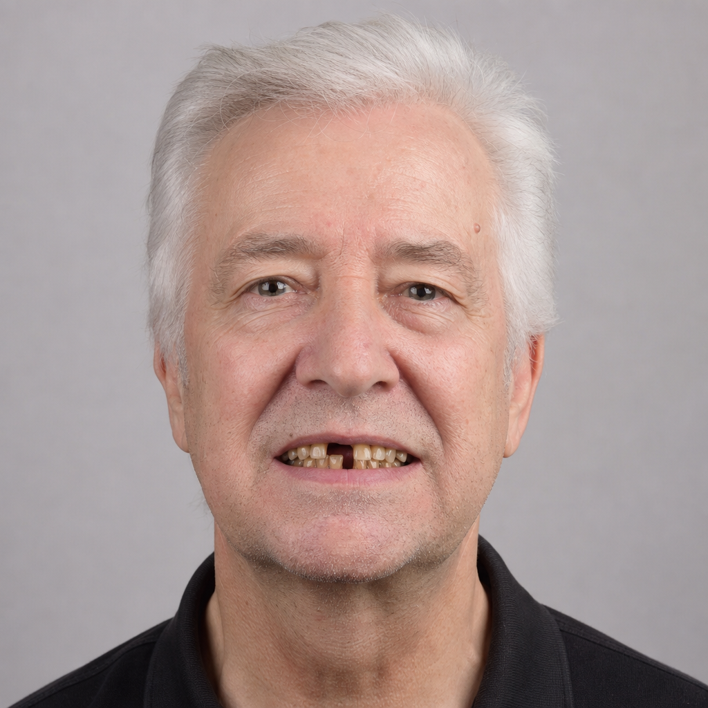 Brian before dental implant treatment