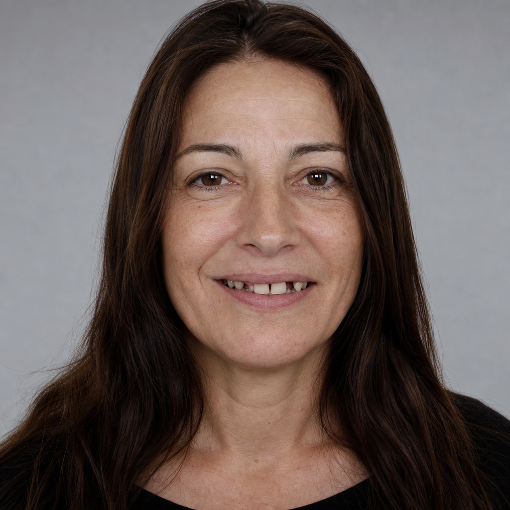 Nicole before dental implant treatment