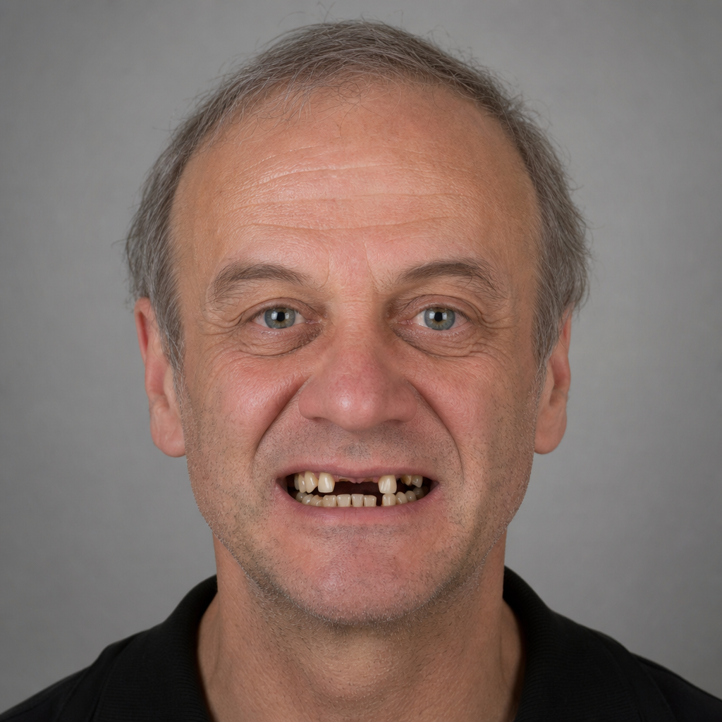 Geoff before dental implant treatment
